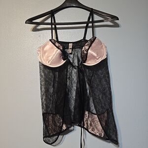 Victoria's Secret Black Lace Top Size 36C Babydoll
